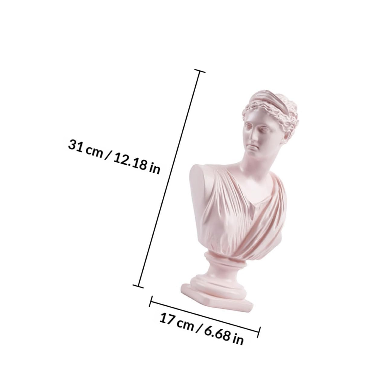 Artibetter Statua Busto di in Resina Rosa per Decorazione Casa