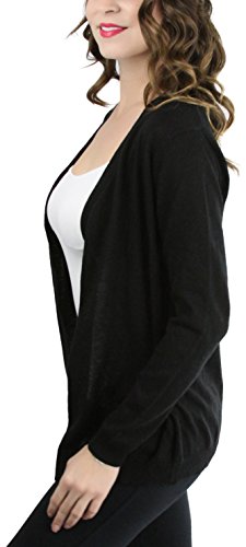 Image of ToBeInStyle Women's Long Sleeve Rib Banded Open Sweater Cardigan