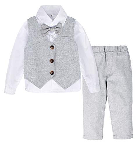 mintgreen Traje Formal Bebé Niño Conjunto de Camisa Hidalgo, Gris Claro, 2-3...