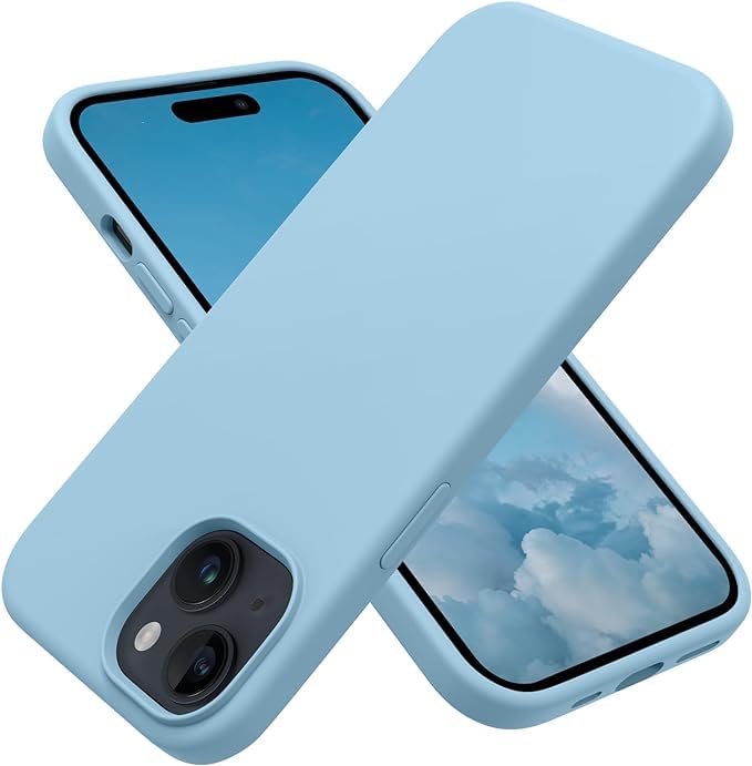 Image of MIDOS Back Cover Compatible with iPhone 15 Case Liquid Silicone Full Protection Shock Proof Back Cover for iPhone 15 (Syria Blue)