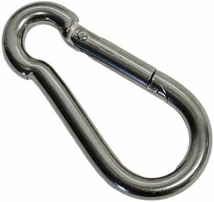 T316 Stainless Steel 5/16" Carabiner Spring Snap Hook Marine 280 Lbs WLL 20 Pcs