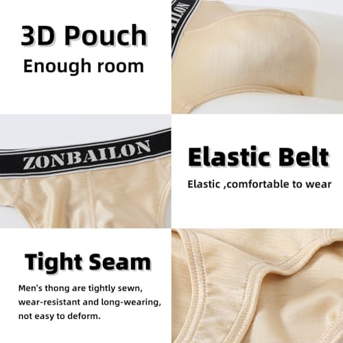 Men’s Sexy Thong Underwear lce Silk Bikini Briefs G-String Tongs T-Back3