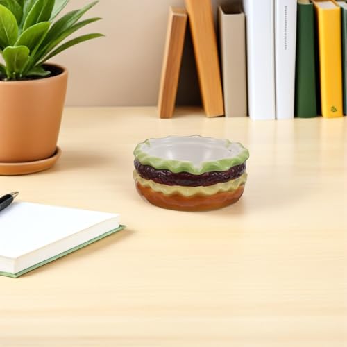 Cendrier de table en céramique hamburger, un accessoire original à offrir