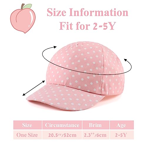 Girls Baseball Cap Toddler Cotton Sun Hat Kids Cute Dot Trucker Hats Spring Summer (2-5Y, Pink Dot) #TOP5