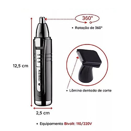 Maquina Barba Nariz Orelha Aparador Recarregavel 2 em 1