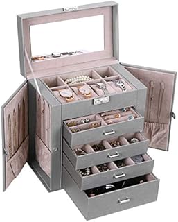 ANWBROAD Jewelry Box with Removable Drawers for Women Large Jewelry Organizer in Different Ways for All Your Jewelry Sturdy Jewelry Case JJB003