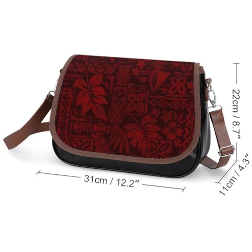 Customized Women'S Bag Design Pattern Polynesian Retro Tribal Art Crossbody Bag Leather Women'S Bag 20252