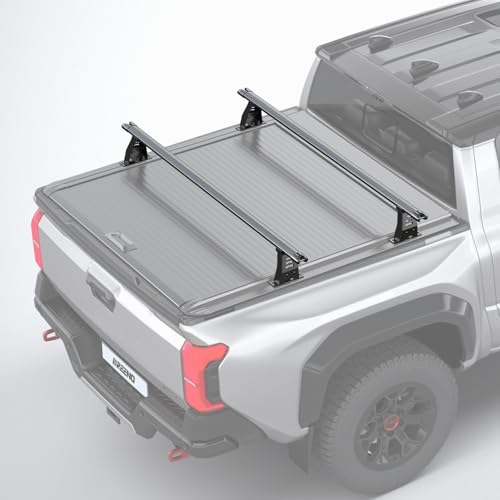 IIIREENO Adjustable 68.8" Truck Bed Rack Cross Bars (2PCS), Heavy-Duty Aluminum T-Slot Crossbars Compatible with Mid-Size Trucks & Retractable Tonneau Covers with Rail System, Kayak & Bike Rack