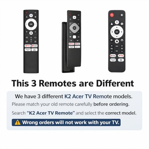 Image of K2ORA Remotes Compatible for Acer Smart Android TV - Replacement for Acer I & H Series LED FHD 2K 4K UHD Models (32-75 Inch) | Without Voice Command | 1 Year Warranty