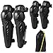 4-Pack Adjustable Knee and Elbow Pads for Adults, Protective Hard Shell Guards for Motorcycles, Dirt Bikes, Skateboards, Skiing