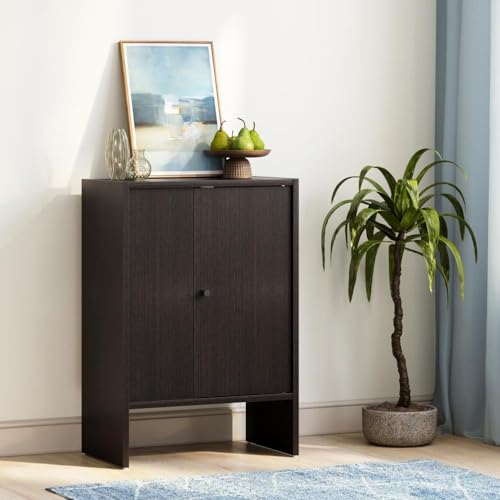Image of Wakefit Engineered Wood Cabinet | 1 Year Warranty | Storage Cabinet for Home Kitchen Living Room | 1 Closed Compartment | Almeida - Wenge