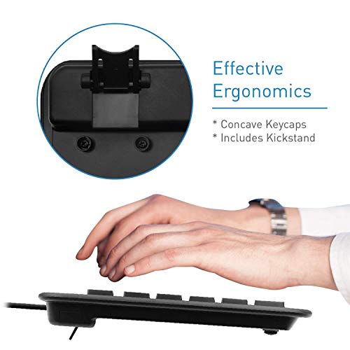 Macally USB Wired Keyboard and a 1080P Webcam with Microphone and Tripod, Clear Smooth Zoom Meetings