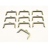 Olive-G 角型 アンティークゴールド がま口 口金 10個セット 8.5㎝ ハンドメイド製作に