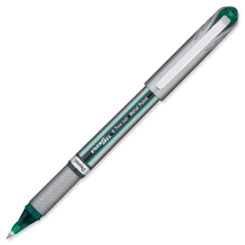 Wholesale CASE of 25 - Pentel EnerGel NV Medium Metal Tip Pens-Gel Pens, Metal Tip, Medium Point, Green