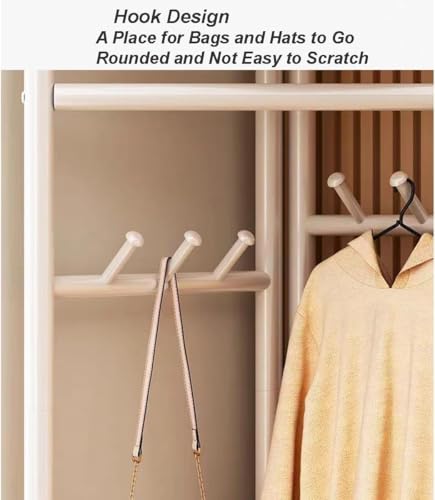 Porte-vêtements d'angle en métal blanc pour optimiser les petits espaces avec étagères - 5