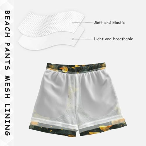 Pigsaly Boys' Swim Board Shorts Watercolor Happy Yellow Ducks Boy's Swim Trunks Kids Swimwear 4T4