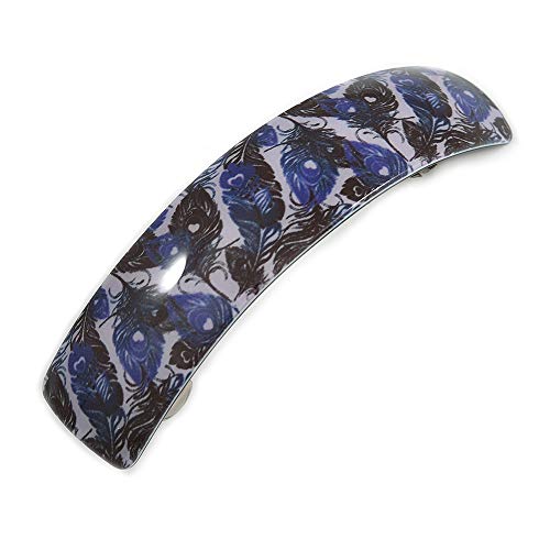 Pince à cheveux carrée motif plume violet pour vos coiffures