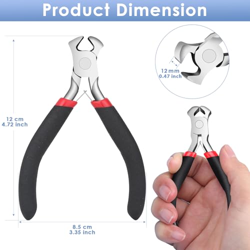 Image of Jewelry Pliers, End Cutting Pliers End Nippers for Zipper Install Stops Repair