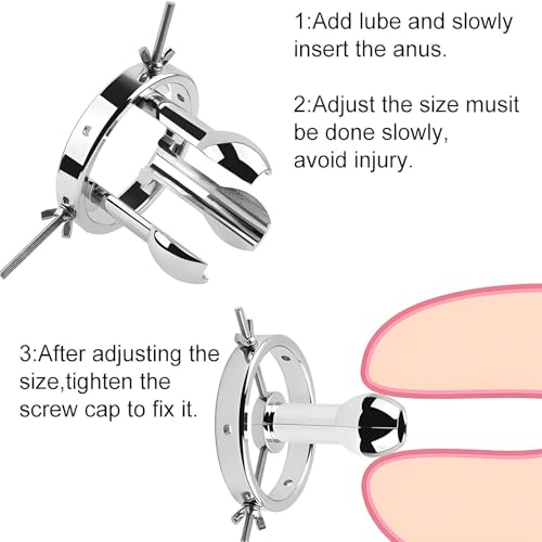 XoticPlay Extremer Analdilatator, Vaginal-Analstrecker, Hohlexpander, Analplug, verstellbar, Sexspielzeug, Gesäß, Metallspekulum, SM, Sexspielzeug für Männer und Frauen (lange Ausführung) - Image 4