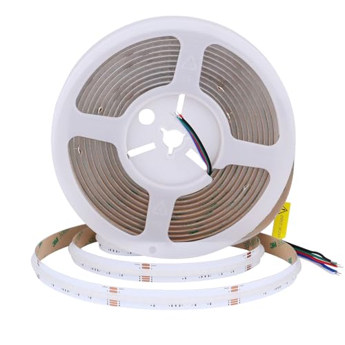 JOYLIT RGBW COB LED Strip Light 24V 5M Indoor, 19W/M Bright Uniform RGB + 6000K Cool White 4 in 1 Color Changing Tape Lights 784LEDs/M Multicolor Light Strip for Party, Club, DIY (LED Strip Only)