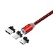 Produktbild Magnetisches Kabel 3 in 1 Nylon geflochtener Magnet USB Ladekabel USB zu magnetischem IOS + USB C + Micro USB Ladekabel Nein Sync Daten für die meisten Android Samsung iPhone iPad Smartphones - 2M