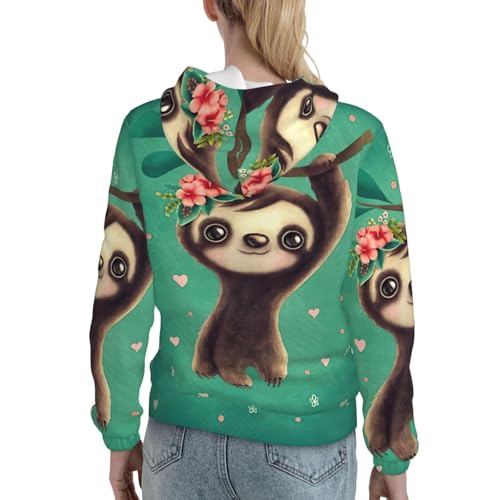 Sweat à capuche polyvalent femme pull ajusté paresseux