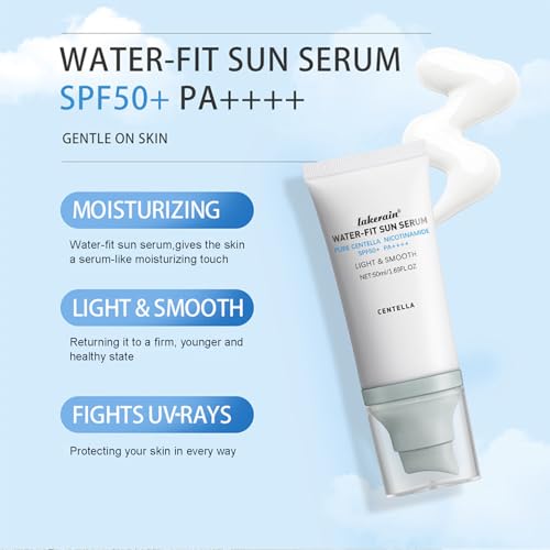 πΆπππ‘πππΓ‘ Sunscreen SPF 50, Hyalu Cica Water-Fit Sun Serum, Face Sun Screen Long-Lasting Protection, Cen-tella Madagascar Sunscreen, NO White Cast - Dry Oily Korean Skincare (Blue 1)