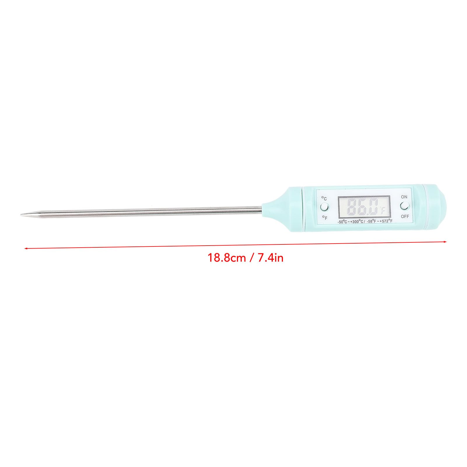 SIXRUN Termómetro para Biberón, Electrónico con Sonda Larga de Acero Inoxidable 304, Rango -50°C a 300°C, Portátil, 18.8 x 2 cm, Incluye Funda de Almacenamiento