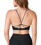 YEOREO Yaciny Y Back Sports Bras for Women Workout Strappy Bra V Neck Padded Spaghetti Straps Gym...