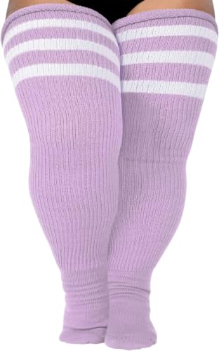 Image of LOUSGUTA Plus Size Thigh High Socks for Thick Thighs- Extra Long Womens Cable Knitted Over Knee High Leg Warmer
