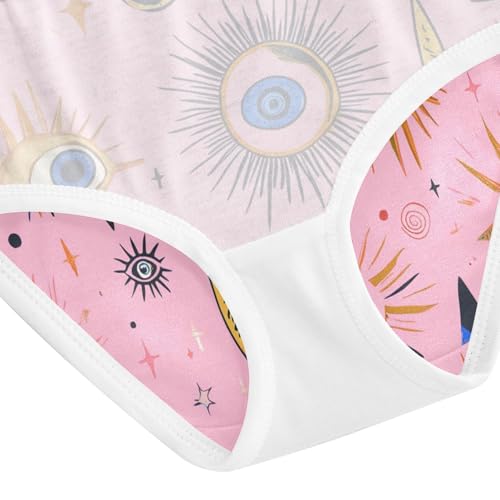 Wusikd Pink Boho Girls' Underwear Cotton Suns Moons Girls Briefs Soft Toddler Underwear 2T 5