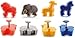 4 x AUSSTECHER / AUSSTECHERFORM SAFARI ELEFANT GIRAFFE L?WE ZEBRA
