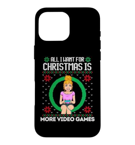 All I Want For Christmas Is More �r�f�I�Q�[�� �j�̎q ���̎q �Q�[�}�[ �X�}�z�P�[�X iPhone 16 Pro Max �p