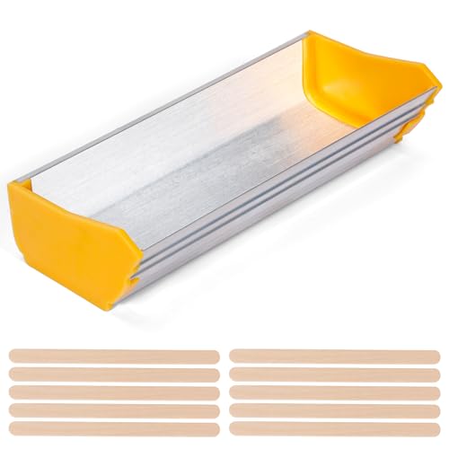 Caydo Dual Edge Emulsion Scoop Coater with 10 PCS Wooden Stirring Sticks, 6 Inch Aluminum Silk Screen Printing Coating Tool for Silk Screen Printing