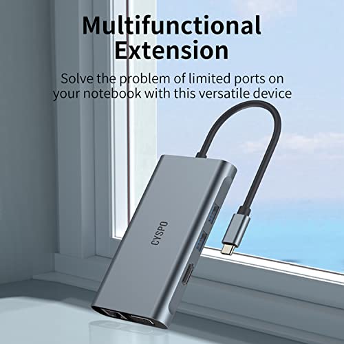 Usb C Hub, Usb C Laptop Docking Station Dual Monitor, 6 In 1 Usb C Dock With Hdmi 4K, Vga,2 Usb Port 3.0, 100W Pd Charger, Gigabit Ethernet, Usb C Dongle Compatible With Macbook/Dell/Hp/Lenovo Laptops #TOP7
