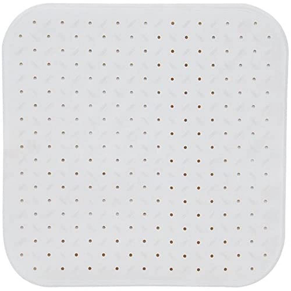 MSV Premium Shower Mat Bath Mat Bath Mat Bath Mat Antibacterial Non-Slip with Suction Cups - White - Scents of Roses - Approx. 54 x 54 cm - Washable at 60 °C
