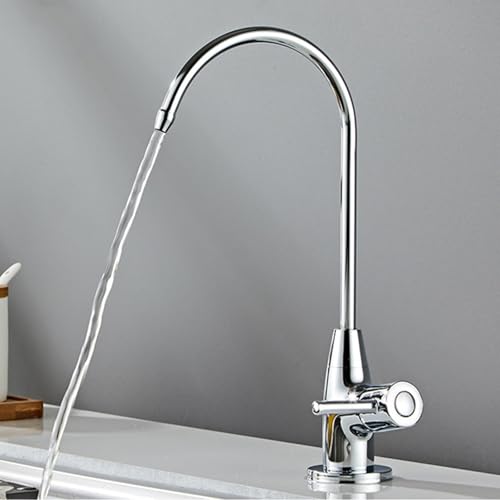 Robinet d'évier de cuisine avec col de cygne pivotant et finition galvanisée chrome