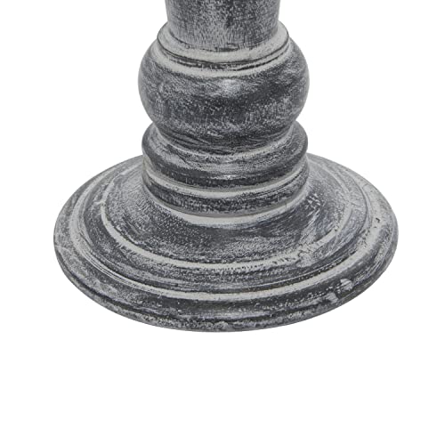 Deco 79 Traditional Mango Wood Solid Candle Holder, Set Of 3 10", 8", 6"H, Black #TOP3