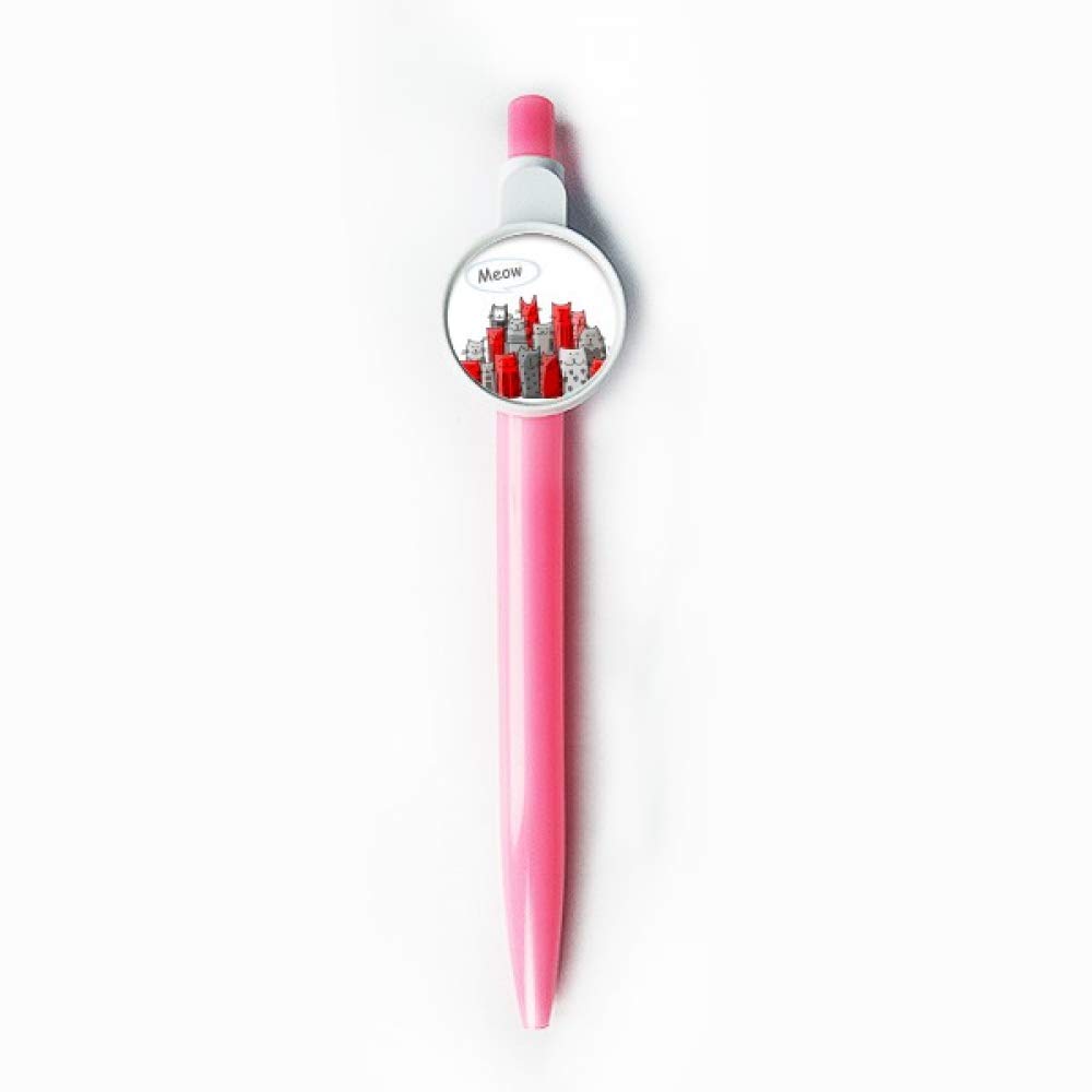 Stylo à bille rétractable chat Meow Protect bleu pour l'écriture quotidienne - 5