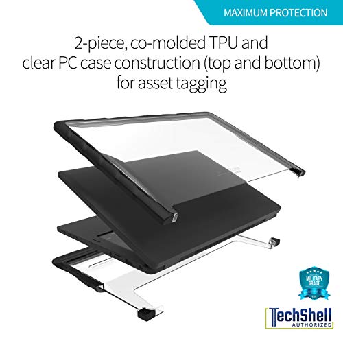 Gumdrop DropTech Case Designed for Dell Latitude 7389 and 7390 13 Inch 2-in-1 Laptop for K-12 Students, Kids - Black, Shock Absorbing, Extreme Drop Protection