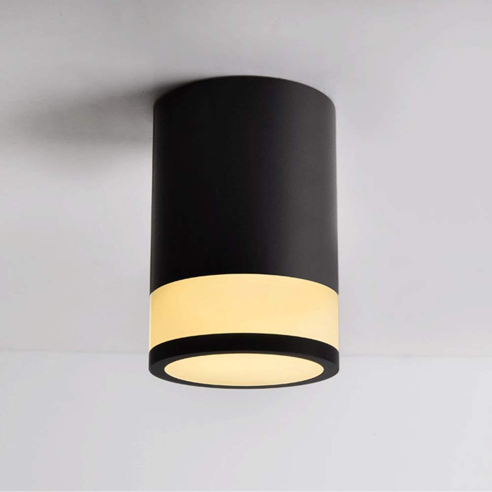 ISCBAFYX Kinkiet, 12W LED typu Downlight Aluminiowy reflektor COB do montażu sufitowego Przeciwodblaskowy ścienna Oprawa oświetleniowa czarna Kompatybilna z korytarzem w salonie [Klasa energetyczna