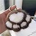 ELVRLA Super Cute Soft Cat Paw Keychain Plush Rabbit Fluffy Car Key Chain Ring Bag Charm Purse Backpack Pendant-White Pink