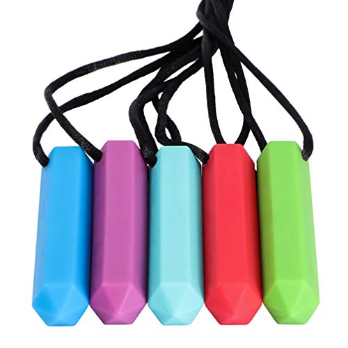 HEALLILY Colar de Borracha de Silicone Que Mastiga O Brinquedo Chew Chew Colar Sensorial Pendant Col