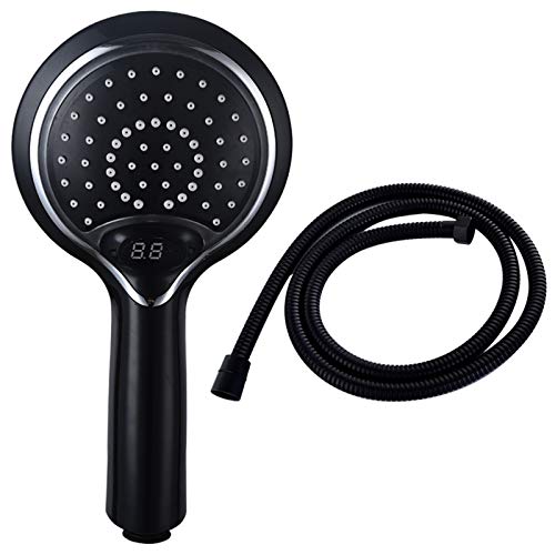 Cabezal de Ducha con Pantalla de Temperatura y Manguera, Cabezal de Ducha de Mano ABS de Alta presión Que Cambia de Color con Efecto Lluvia de 3 Colores para Piel y Cabello Secos, Color Blanco