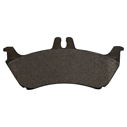 Image of TRQ Rear Brake Pad and Rotor Set Semi Metallic Solid Rotors Wear Sensor