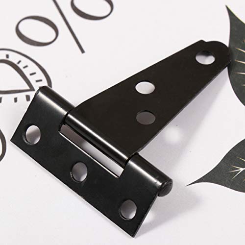 Doitool 2Pcs Black T Strap Hinges Heavy Duty Gate Hinges For Wooden Fences Or Metal Gates Iron Rustproof Barn Door Hinges Shed Door Hinges (2 Inch) #TOP3