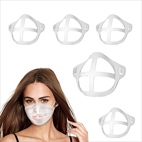 3D Face Mask Silicone Insert Mask Frame Support for Homemade Cloth Mask Cool Mask Hack More Space for Comfortable Breathing and Protecting Lipstick Lips Washable Reusable, (Adult Set of 5)