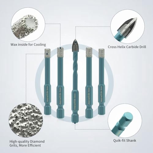 Juego de Brocas de Diamante Secas 6mm 5 Piezas JeeynoTols miniatura 3