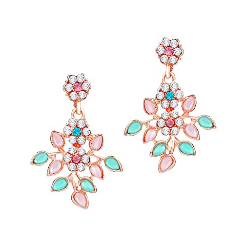 Atasi International Crystal Necklace Jewellery Set with Earrings | Best Suited for Party, Wedding, and Festive Occasions for Women