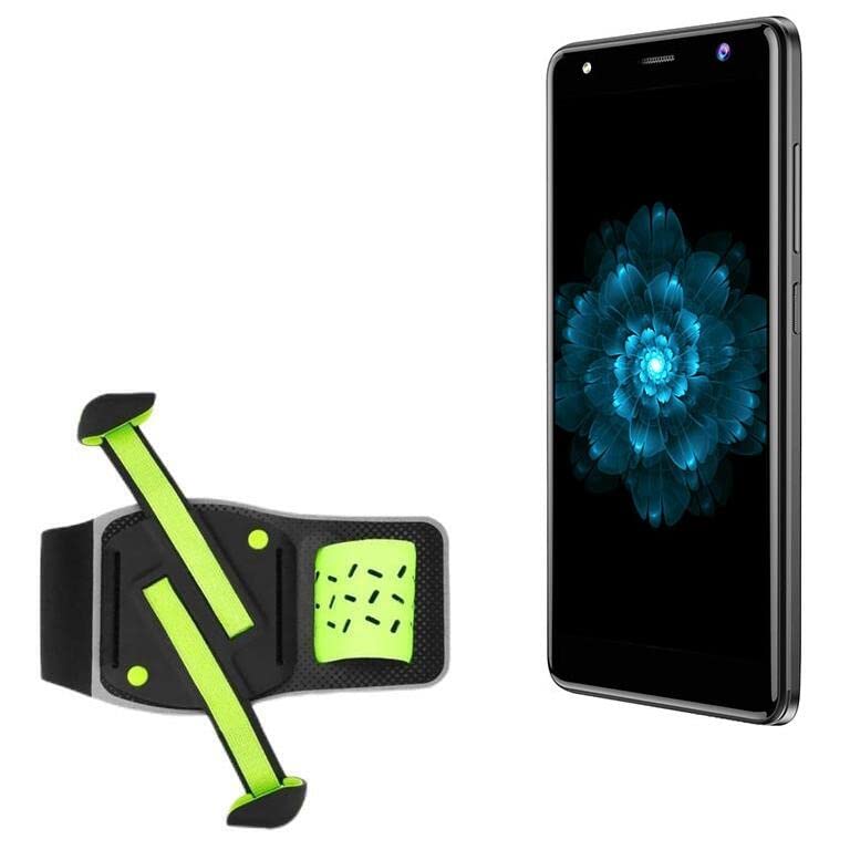 BoxWave Holster Compatible with Yezz Max 1 - FlexSport Armband, Adjustable Armband for Workout and Running - Stark Green